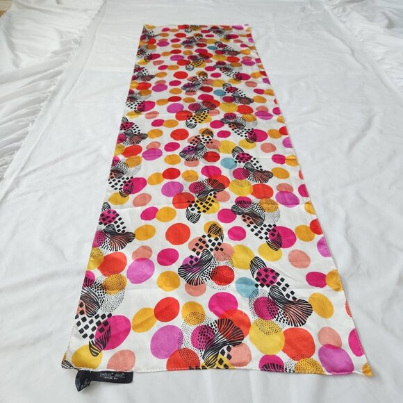 Evolve Silky Polka Dots Scarf Wrap Shawl One Size 50.5"×16" 100% Polysilk - Picture 14 of 14